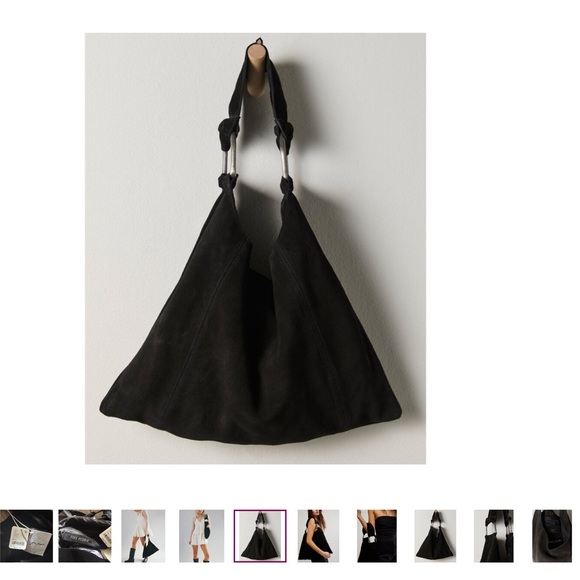 Free People Handbags - Free People Black Suede Hobo Shoulder Bag